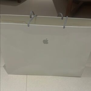 Apple Silver Logo paper Shopping Bags. Minor wrinkles.